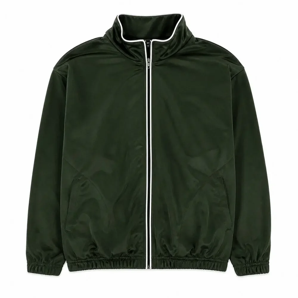 Matrix Boys Track Jacket Size L 10-12 Dark Green Full Zip Athletic Tricot NWOT